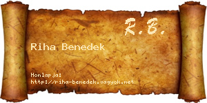 Riha Benedek névjegykártya