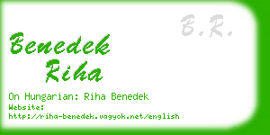 benedek riha business card